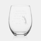 Dreaming van White Kerstmis Funny Wine Cat Wijnglas Zonder Voet (Achterkant)