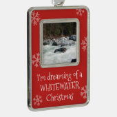 Dreaming van Whitewater-kerstfoto op maat Verzilverd Omlijst Ornament (Rechts)