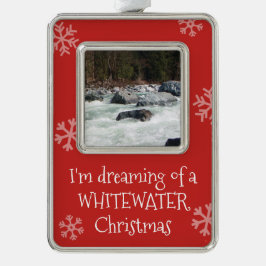Dreaming van Whitewater-kerstfoto op maat Verzilverd Omlijst Ornament