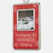 Dreaming van Whitewater-kerstfoto op maat Verzilverd Omlijst Ornament (Links)