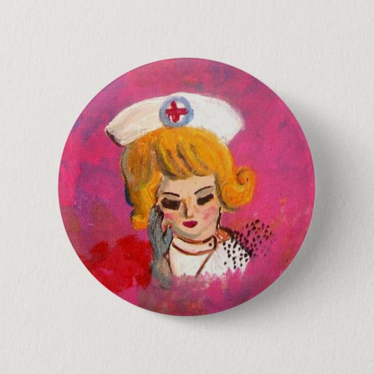 Dreaming verpleegster ronde button 5,7 cm (Voorkant)