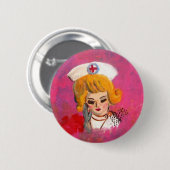 Dreaming verpleegster ronde button 5,7 cm (Voorkant /achterkant)