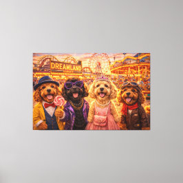 Dreamland Cockapoo Canvas Art – Vintage Fair Dog  Afdruk