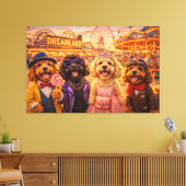 Dreamland Cockapoo Canvas Kunst – Vintage Fair Dog (Insitu (Woonkamer))
