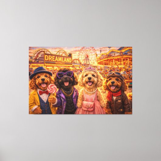 Dreamland Cockapoo Canvas Kunst – Vintage Fair Dog (Voorkant)