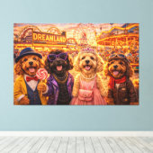 Dreamland Cockapoo Canvas Kunst – Vintage Fair Dog (Insitu (Houten vloer))