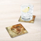 Dreamlike Children Portrait | Golden Veil Gaze Kartonnen Onderzetters (Insitu)