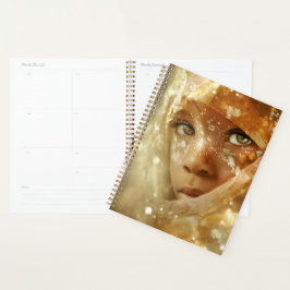 Dreamlike Children Portrait | Golden Veil Gaze Planner