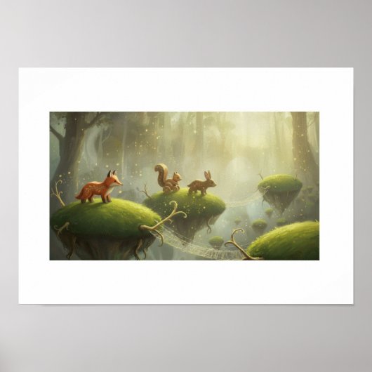 Dreamlike forest scene poster (Voorkant)