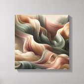 Dreamlike Ribbon Abstract Art in Earth Tones Canvas Afdruk (Voorkant)