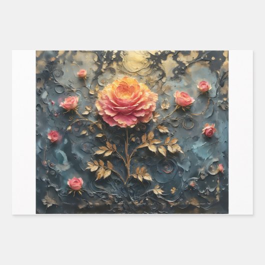 Dreamlike Roses - Decoupage  Inpakpapier Vel (Voorkant)