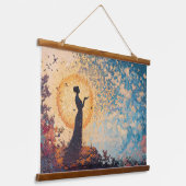 Dreamlike Serenity: Fantasy Silhouette Wall Tapest Hangend Wandkleed (Gebogen)