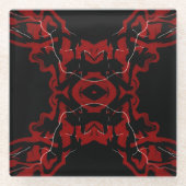 Dreams and Nightmares Abstract Red Black Fluid Art Glazen Onderzetter (Voorkant)