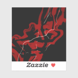 Dreams and Nightmares Abstract Red Black Fluid Art Sticker