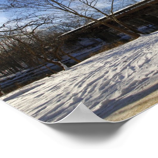 Dreams-brug in Winter, Brinkhaven, Ohio Poster (Hoek)