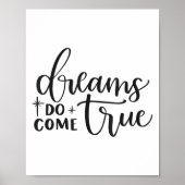 Dreams Do Come True Insrational Motivational Sitiv Poster (Voorkant)