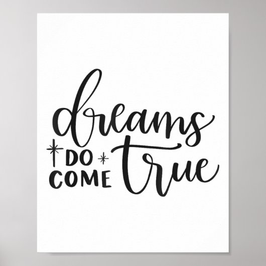 Dreams Do Come True Insrational Motivational Sitiv Poster (Voorkant)