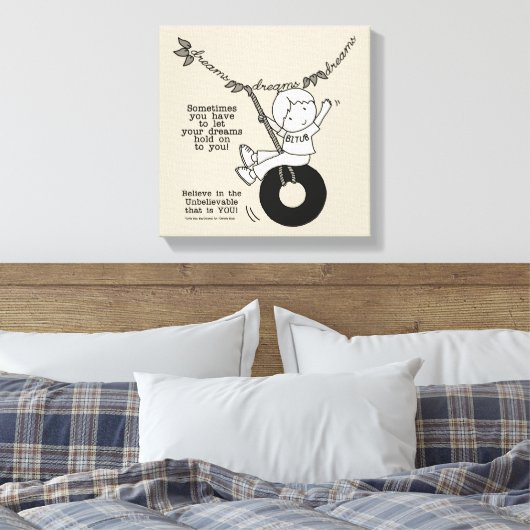 Dreams houden je vast canvas afdruk (Insitu (Slaapkamer))