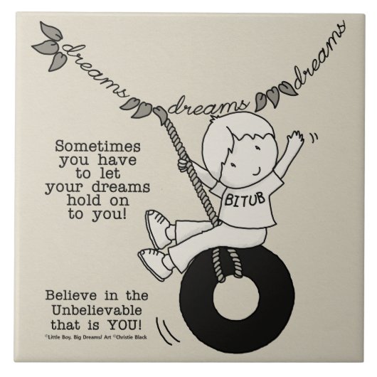 Dreams houden je vast tegeltje (Voorkant)