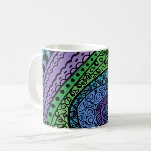 Dreams In Blue Abstract Coffee Mug Koffiemok (Voorkant links)