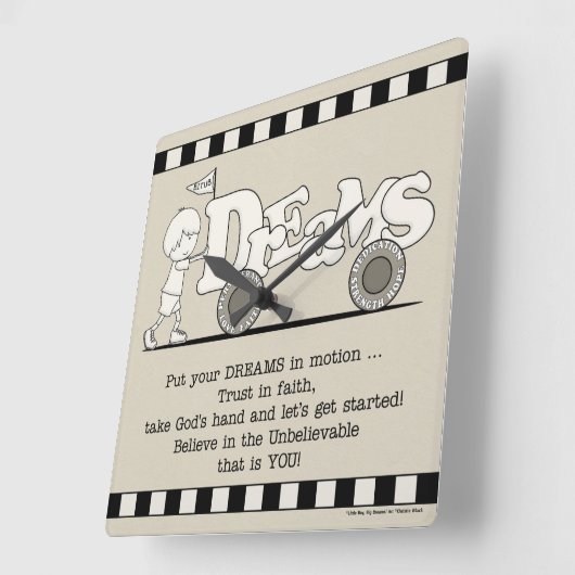 Dreams in Motion Vierkante Klok (Hoek)