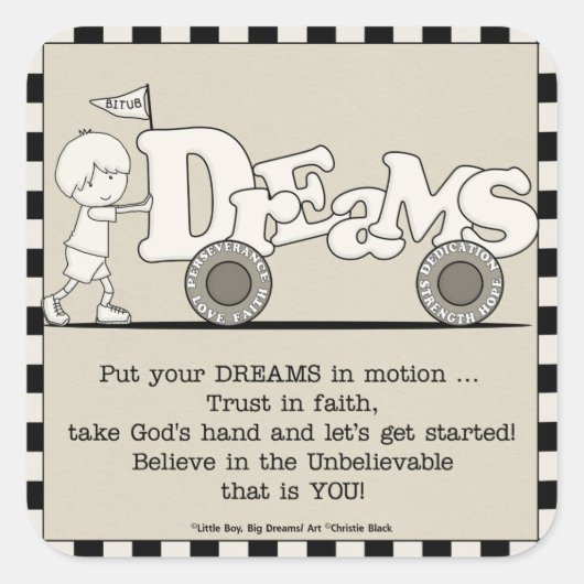 Dreams in Motion Vierkante Sticker (Voorkant)