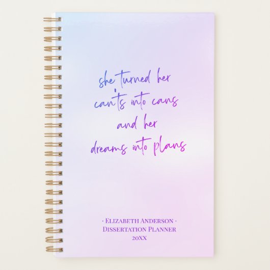 Dreams in Plannen Motivatie Dissertation Planner (Voorkant)