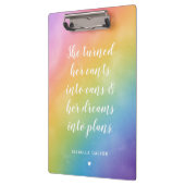 Dreams in plannen Waterverf Rainbow Custom Name Klembord (Links)