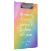 Dreams in plannen Waterverf Rainbow Custom Name Klembord (Rechts)