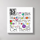 Dreams Inspirerend Quote Canvas Afdruk (Voorkant)