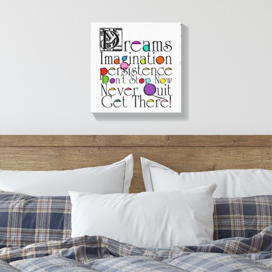 Dreams Inspirerend Quote Canvas Afdruk (Insitu (Slaapkamer))