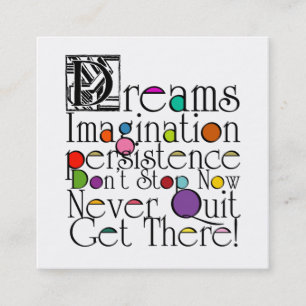 Dreams Inspirerend Typografisch Design Vierkante Visitekaartje