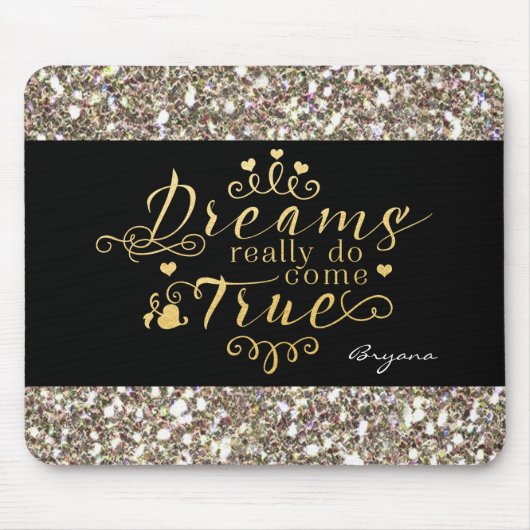 DREAMS KOMEN ECHT GOEDE GlitterMuismat Muismat (Voorkant)