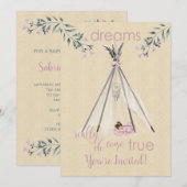 Dreams komen echt waar Boho Tipi DreamCatcher Kaart (Voorkant / Achterkant)