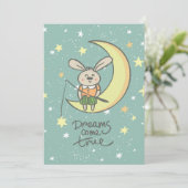 Dreams komen uit | Bunny op de maan Kaart (Staand voorkant)