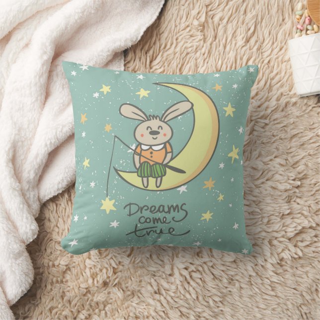 Dreams komen uit | Bunny op de maan Kussen (Deken)