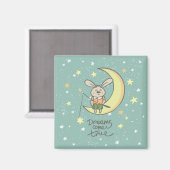 Dreams komen uit | Bunny op de maan Magneet (Voorkant / Achterkant)