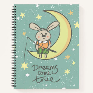Dreams komen uit   Bunny op de maan Notitieboek
