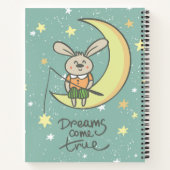 Dreams komen uit | Bunny op de maan Notitieboek (Achterkant)