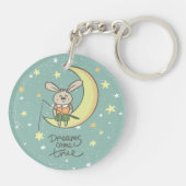 Dreams komen uit | Bunny op de maan Sleutelhanger (Achterkant)
