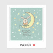 Dreams komen uit | Bunny op de maan Sticker (Vel)