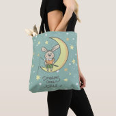 Dreams komen uit | Bunny op de maan Tote Bag (Dichtbij)