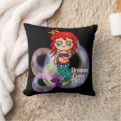 Dreams komen uit echte Mermaid Cute Princess Crown Kussen (Deken)