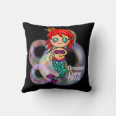 Dreams komen uit echte Mermaid Cute Princess Crown Kussen (Achterkant)