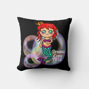 Dreams komen uit echte Mermaid Cute Princess Crown Kussen