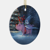 Dreams komen uit echte unieke vliegende kerst keramisch ornament (Rechts)