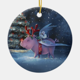 Dreams komen uit echte unieke vliegende kerst keramisch ornament