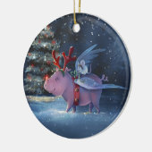 Dreams komen uit echte unieke vliegende kerst keramisch ornament (Links)
