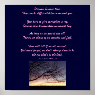 Dreams komen uit... gedicht Poster-door-mij Poster