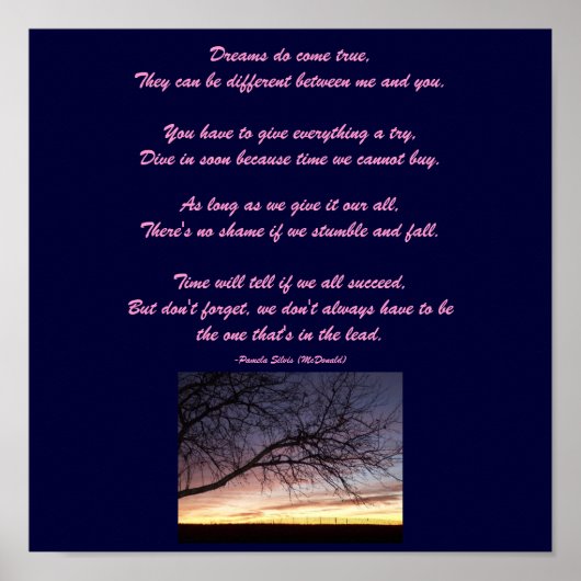 Dreams komen uit... gedicht Poster-door-mij Poster (Voorkant)